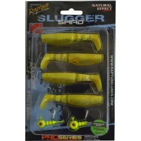  Rapture Slugger Shad Set 7,5cm Chartreuse Fantasma Set di Esche Artificiali 4+2 pz