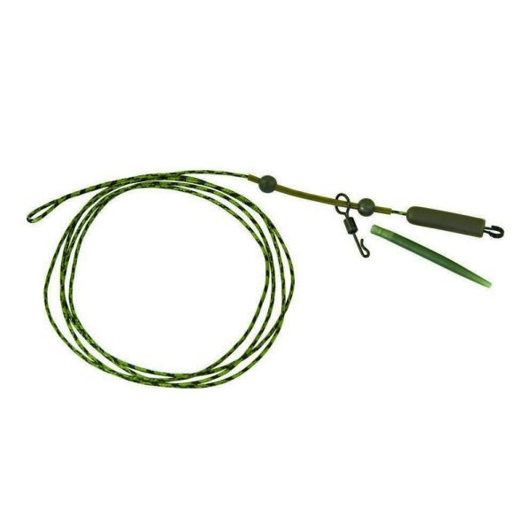 K-Karp DT Heli Rig 90cm Terminale Piombato Marrone con Clip di Sicurezza 2pz