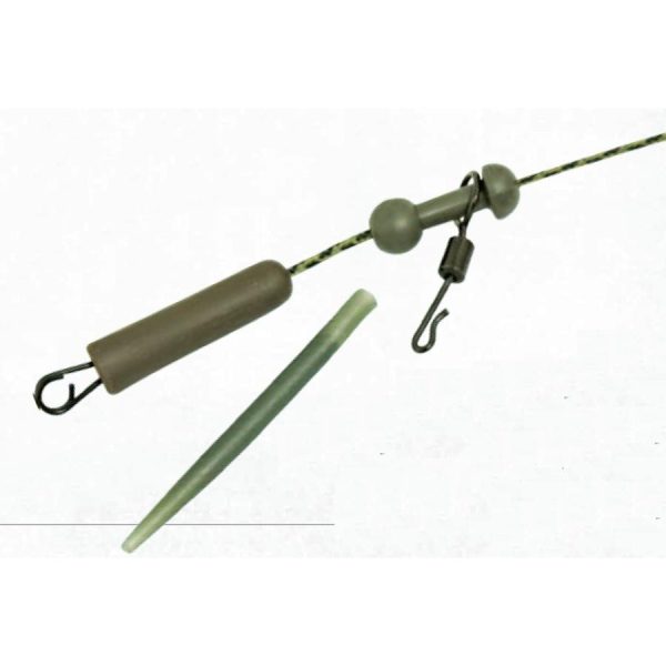 K-Karp DT Chod Rig 90cm Terminale Piombato Verde con Clip di Sicurezza 2pz
