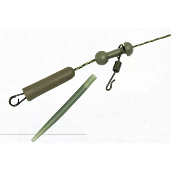 K-Karp DT Chod Rig 90cm Terminale Piombato Marrone con Clip di Sicurezza 2pz