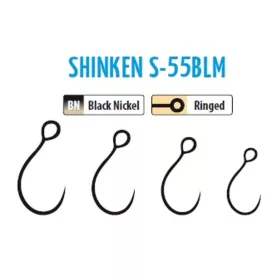   Trabucco Shinken Hooks S-55BLM BN #6 Amo Senza Ardiglione per Pesci Predatori 10pz