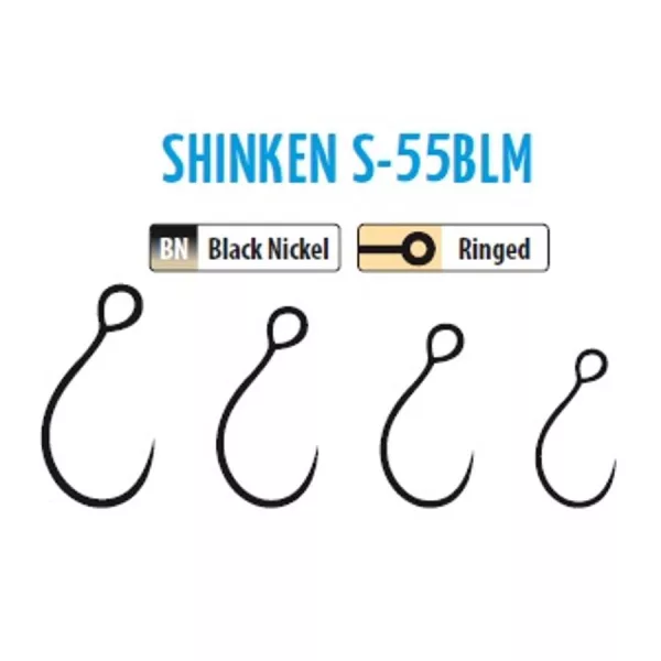 Trabucco Shinken Hooks S-55BLM BN #10 Amo Senza Ardiglione per Pesci Predatori 10pz