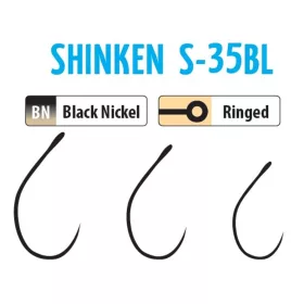   Trabucco Shinken Hooks S-35BL BN #8 Amo Senza Ardiglione per Rotanti 10pz