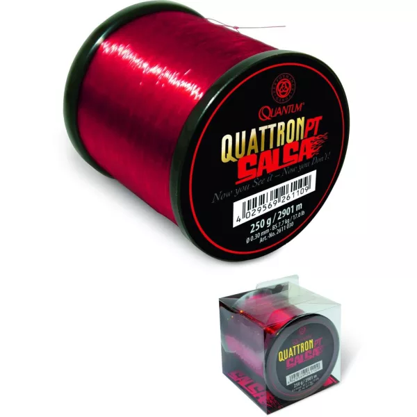 Quantum O 0,18mm Quattron Salsa H: 3000m 2,80kg / 6,20lbs rosso trasparente - Filo monofilamento