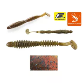   Tiemco Locoism Flexy Shad 8,9cm #133 GP/BK&BLF Plasztik Csali 7db