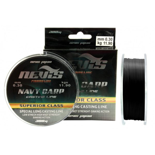 Nevis Navy Carp 150m 0.25mm Monofilamento lenza principale-Nero