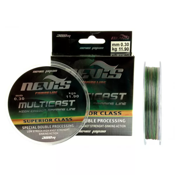Nevis Multicast 300m 0.25mm Monofilamento lenza principale-Multicolore