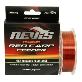   Nevis Red Carp Feeder 300m 0.18mm Filo principale Monofilamento-Rosso trasparente