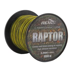   Nevis Raptor 1000m 0.25mm Filo principale Monofilamento-Giallo+verde
