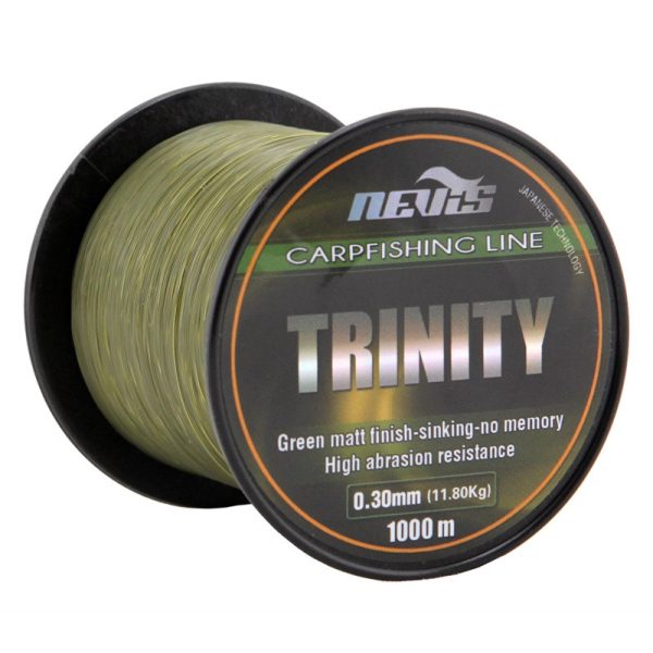 Nevis Trinity 1000m 0.25mm Lenza principale in monofilo-Verde