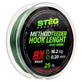   Stég Stég Treccia per finale Method Feeder 0.18mm 25m-Verde scuro