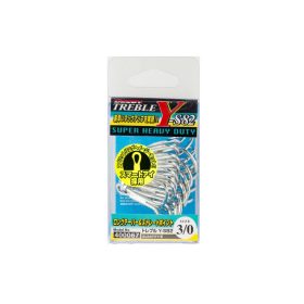   Decoy Y-S82 Super Heavy Duty #2/0 Füles Szakállas Háromágú Horog 10db