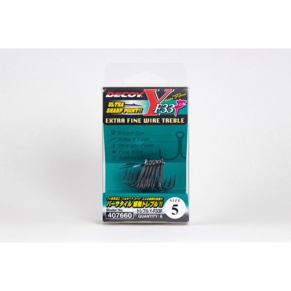 Decoy Y-F33F Extra Fine Wire #3 Füles Szakállas Háromágú Horog 6db