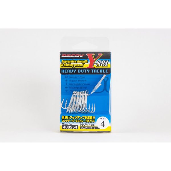 Decoy Y-S81 Super Heavy Duty #2 Füles Szakállas Háromágú Horog 6db