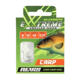  Nevis 6 Barbed, Eyed Monofilamento Amo da carpa pre-legato 10pz