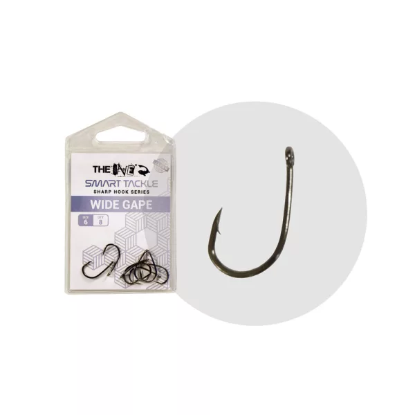 The One 8626Bd Wide Gape 6 Amo da carpa con occhiello e ardiglione in nickel nero 8db