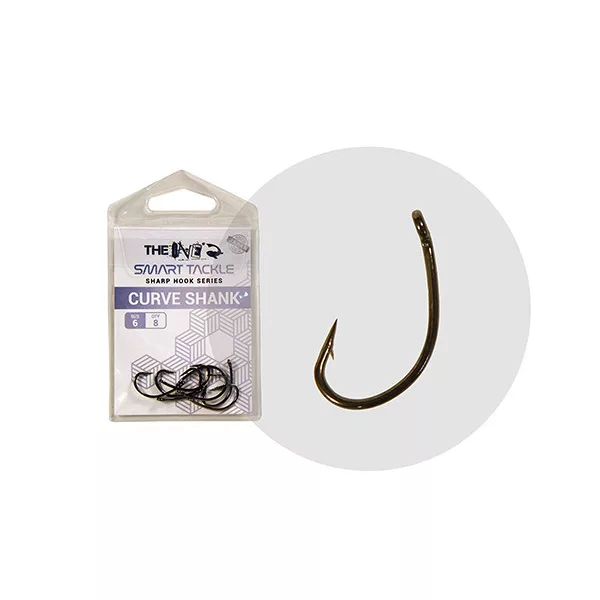 The One 8245Bd Curve Shank 4 Amo da boilies con occhiello e ardiglione, Nichel Nero 8pz