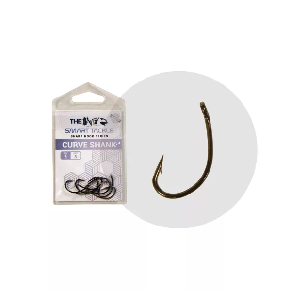 The One 8245Bd Curve Shank 6 Amo da boilies con occhiello e ardiglione, Nichel Nero 8pz