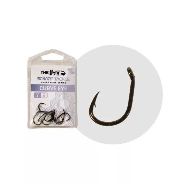 The One 8005 Curve Eye 2 Amo da boilies con occhiello e ardiglione, Nichel Nero 8pz
