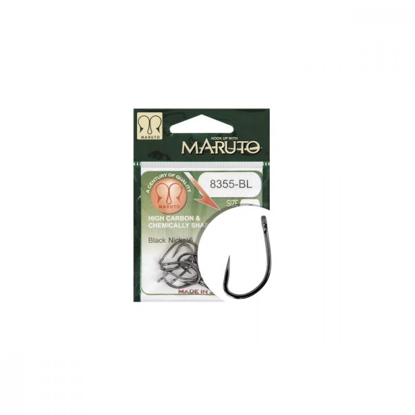 Maruto Amo 8355Bl Carp Hooks Forged Straight Eye Barbless Hc Black Nickel 2