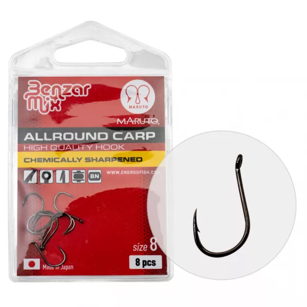 AMO BENZÁR ALLROUND CARP 10 10PZ/CONF - Amo da feeder - Amo con ardiglione, Amo con occhiello