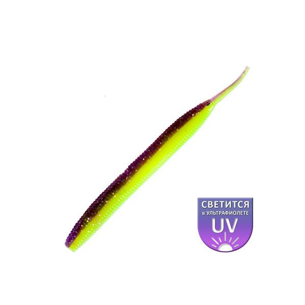 DS Sexy Worm 10,16cm Limone viola 6 pezzi/confezione esca artificiale in plastica