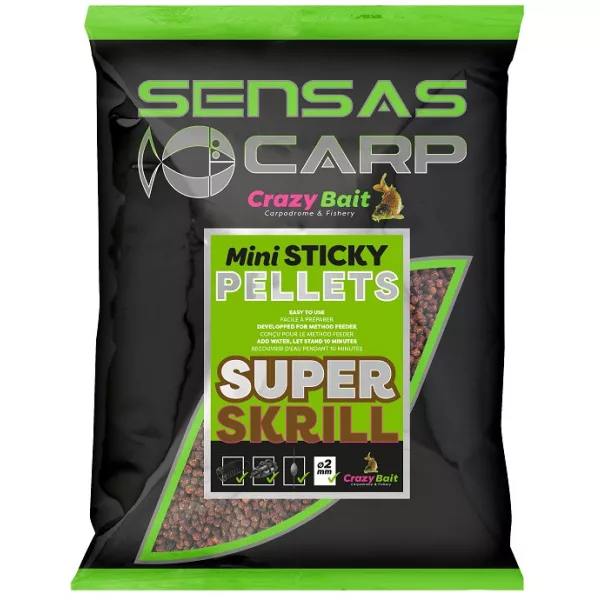 Sensas Pellet Mini Sticky Super Krill Pellet da pastura 700gr