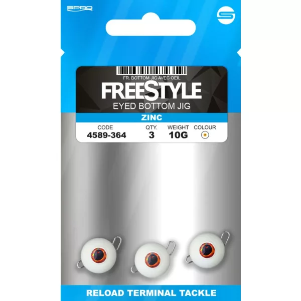 Spro FreeStyle Eyed Bottom Jigs Glow White 3g jig da fondo