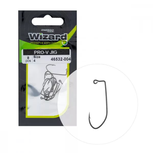 Wizard Pro-V Jig Occhiellato Barbigliato 4 Amo Offset da Spinning