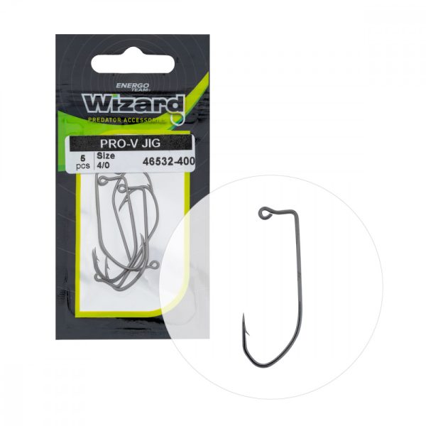 Wizard Pro-V Jig Occhiellato Barbigliato 4/0 Amo Offset da Spinning