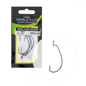   Wizard Wide Gap Worm Occhiellato Barbigliato 3/0 Amo Offset da Spinning