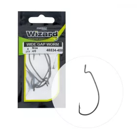   Wizard Wide Gap Worm Occhiellato Barbigliato 4/0 Amo Offset da Spinning