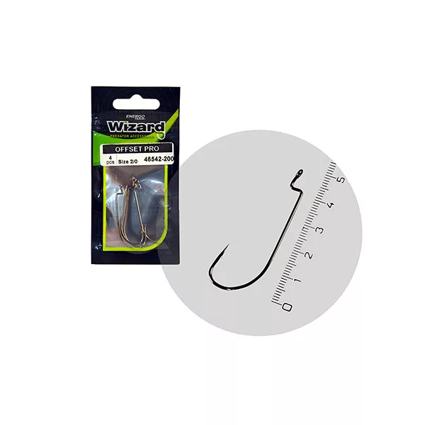 Wizard Offset Pro Occhiellato Barbigliato 4/0 3pz Amo Offset da Spinning