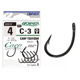   Owner Carp C-3 53263 8 Amo da carpa con ardiglione, con occhiello 8 pezzi