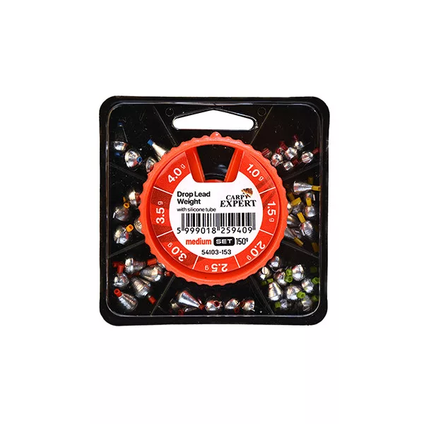 Carp Expert Medium 1-4gr Set di piombi a goccia con inserto 150gr