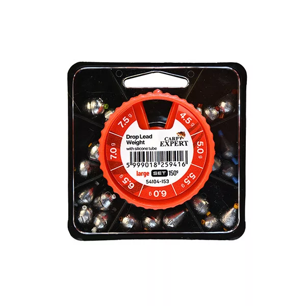 Carp Expert Large 4,5-7,5gr Set di piombi a goccia con inserto 150gr