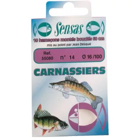   Sensas Predator Strong Bronzo 60cm 0,22mm 6 Amo pre-legato in monofilo 10pz