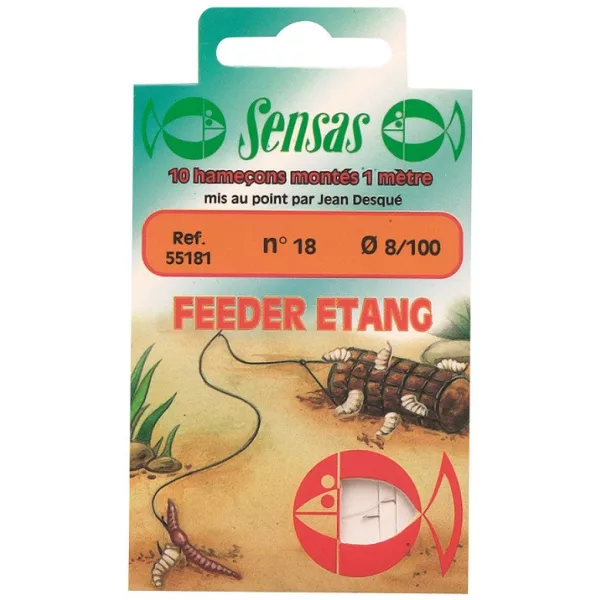 Sensas Feeder Stagno 100cm 0,12mm 16 Monofilo Amo Pre-legato 10pz