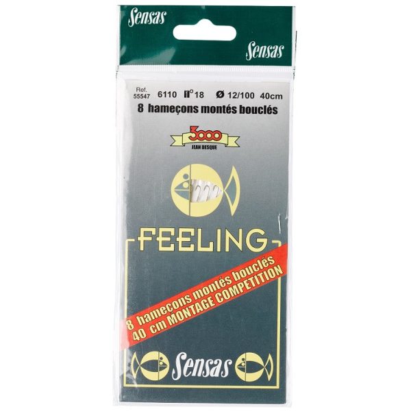 Sensas Feeling 6110 Bronzo 18cm 0,1mm 20 Amo Monofilo Pre-legato 8 pezzi