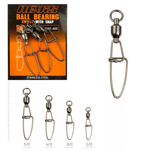 Nevis Girella con cuscinetto con moschettone 2/0 4 pz