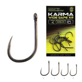   Carp Academy Karma Wide Gape XR Amo con 2 Occhielli, Senza Barbozza 10pz