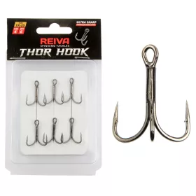   Reiva Amo triplo TR-20 Nero 4 6 pezzi/confezione Anellato Con ardiglione Amo da pesce predatore