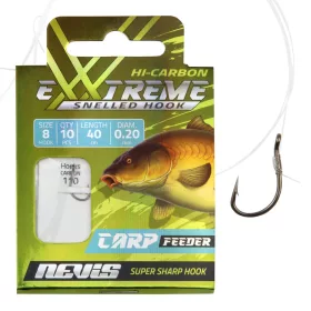   Nevis 10 Amo feeder pre-legato, con occhiello, con ardiglione 40cm 0,20mm monofilo 10pz