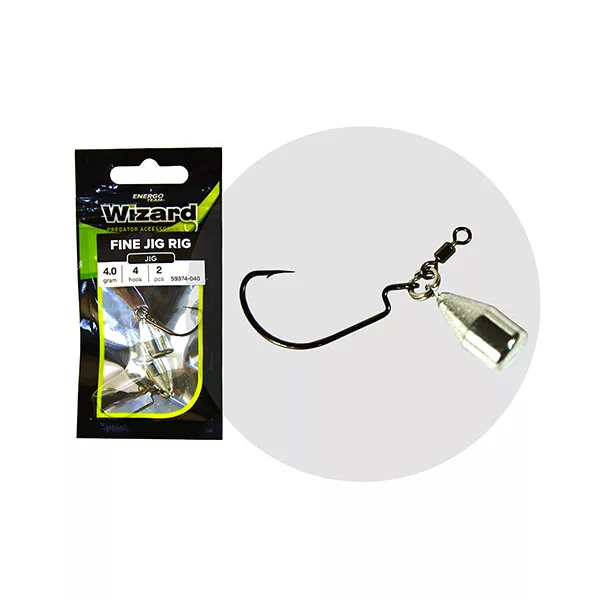 Wizard Fine Jig Rig 2 8gr Montatura Offset 2 pz