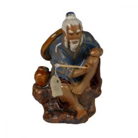 Figura in ceramica Pescatore con fiaschetta