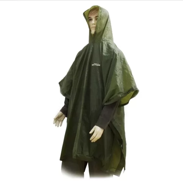 Outdoor PVC Poncho Olive Impermeabile M