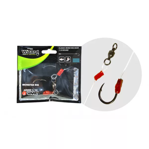 Wizard Monster Classic Mono Rig 11/0 Round 50cm Terminale per Siluro