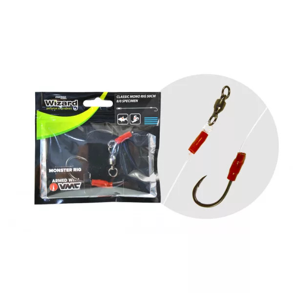Wizard Monster Classic Mono Rig 8/0 Specimen 50cm Terminale per Siluro