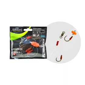   Wizard Monster Surface Livebait Double Mono Rig 9/0+11/0 Round 80cm Terminale Monofilo a Doppio Amo