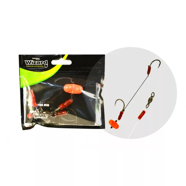 Wizard Monster Surface Livebait Double Monobraid Rig 6/0+8/0 Specimen Terminale per siluro